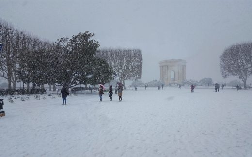 Chutes de neige à Montpellier - InhaleTravel.ExhaleDeVie.com